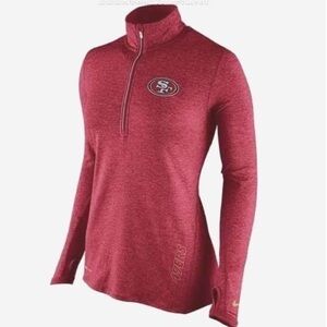 Nike Dri Fit San Francisco Forty Niners Half Zip Long Sleeve Top